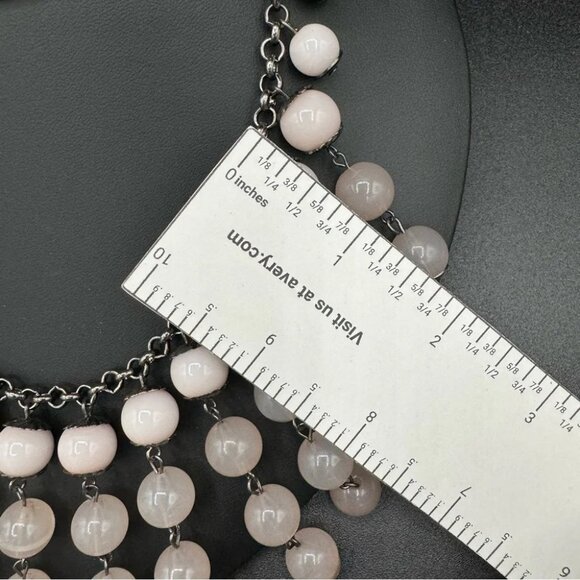 Purple Lilac Glass Bead Bib Plastron Necklace - Picture 5 of 8